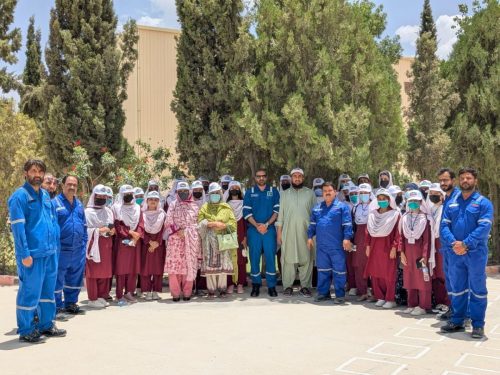 Elementary Girls College Khuzdar at the BME Plant to shown BME's corporate video depicting 50 years of excellence, Mr.Muhammad Nadeem Manager Khuzdar Operations