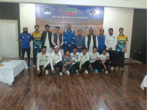 Distribution of sport items to Khuzdar cricket academy