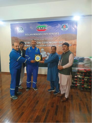 Distribution of sport items to Khuzdar cricket academy 